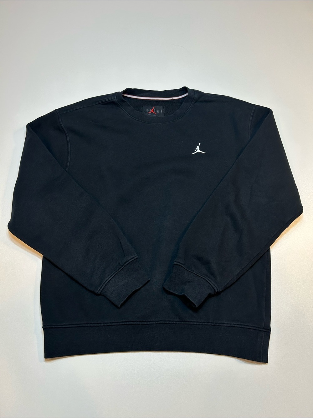Jordan Black Crewneck Sweatshirt Embroidered White Mini Jumpman Pullover